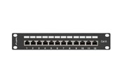 Netværkstilbehør - Lanberg PPF6-9012-B Patch Panel 12-Port 1U 10" Cat6 FTP Shielded Black - PPF6-9012-B