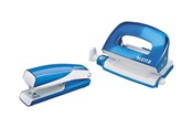 Hulapparater & Hæftemaskiner - Leitz Hæftemaskine & hulapparat sæt WOW Mini NeXXt WOW Mini blister Blå - 55612036