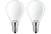 Lyskilder - Philips LED pære Classic Krone 4,3W/827 (40W) mat 2-pak E14 - 929001345567
