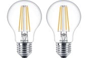 Lyskilder - Philips LED pære Classic Standard 7W/827 (60W) klar 2-pak E27 - 929001387368