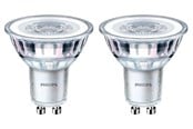 Lyskilder - Philips LED pære Classic PAR16 4,6W/830 (50W) 36° 2-pak GU10 - 929001218154