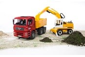 Legetøjsbil - Bruder MAN TGA Byggelastbil og Liebherr Gravemaskine legetøj - 02751