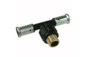 Alu-pex systemer - Henco pres tee pvdf med udvendig gevind 40 x 1 x 40 mm - 14PK-400640-N