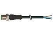 Kabler - diverse - Murrelektronik Føler-/sensorkabel m12 han lige 5-polet a-kodet med kabel 5x0,34mm2 sort pur egnet til kabelkæde 1 meter - 7000-12041-7320100