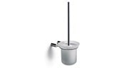 Badeværelsestilbehør - Pressalit Toiletbørste til vægmontage, m/glas skål, poleret rustfrit stål - Q10800
