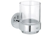 Badeværelsestilbehør - Grohe Essentials Krystalglas med holder, krom - 40447001