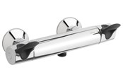 Blandingsbatterier og armaturer - Damixa Thermixa 300 brusearmatur med care-greb, krom/sort - 574037400