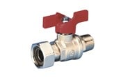 Fittings - Pettinaroli TEA kuglehane m/T greb rød 52METR/1 omløber/nippel 3/4"x1/2" - 52METR/1-064