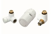 Håndklæderadiator og tilbehør - Danfoss rtx ventilsæt højre hvid ral 9016 - 013G4136