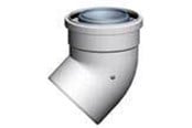 Kedler og skorstene - Megatherm Aftræksbøjning koncentrisk pp/alu dn 60/100 45° - CT00113