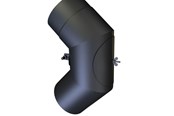 Kedler og skorstene - Metalbestos Knærør 90° 6" med smig med renseklap - 318436150