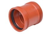 Kloakprodukter - Wavin 160 dobbeltmuffe wafix pp rød - 1553250