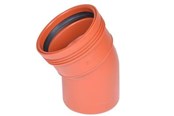 Kloakprodukter - Wavin 160x30° bøjning wafix pp rød - 1553351