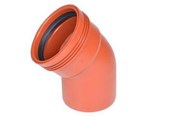 Kloakprodukter - Wavin 110x45° bøjning wafix pp rød - 1553342