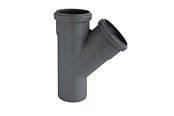 Afløb - ALIAXIS Ht-pp (amax pro) ø75 mm x 75 x 45° grå gren - TRW-075-075-045-GD
