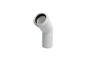 Afløb - ALIAXIS Ht-pp (amax pro) ø32 mm x 45° hvid bøjning - BKL-032-018-045