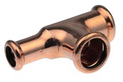 Pressrør og fittings - Vsh Fabrieken Tee vsh muffe/muffe/muffe 22x22x18 mm cu - 4801874
