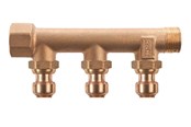 Pex-systemer - Roth Fordelerrør 3 afgreninger x 15 mm indstik Euro-red - 17046217.403