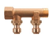 Pex-systemer - Roth Fordelerrør 2 afgreninger x 15 mm indstik Euro-red - 17046217.402