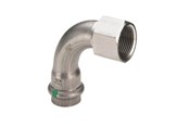 Pressrør og fittings - Viega Sanpress Inox overgangsbøjning 90° muffe/muffe 15 mm x 1/2" rustfrit stål - 437091
