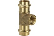 Pressrør og fittings - Viega Sanpress T-stykke 35 x 1/2" x 35 mm rødgods - 121945