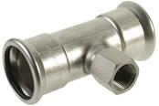 Pressrør og fittings - Vsh Fabrieken Vsh tee muffe/muffe/muffe 76x2x76 mm syrefast - 6204550