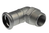 Pressrør og fittings - Vsh Fabrieken Vsh bøjning 90° muffe/nippel 15 mm x 1/2 syrefast - 6190877