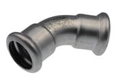Pressrør og fittings - Vsh Fabrieken Vsh bøjning 45° muffe/muffe 35 mm syrefast - 6190085