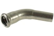 Pressrør og fittings - Vsh Fabrieken Vsh bøjning 45° muffe/nippel 76,1 mm syrefast - 6230092