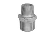 Gevindfittings - +GF+ Brystnippel sort reduktion 1 1/2 x 3/4 - 770245128