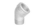Gevindfittings - +GF+ Vinkel 45° galvaniseret nippel/muffe 1/2" - 770121204
