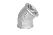Gevindfittings - Georg-Fischer Vinkel 45° galvaniseret muffe/muffe 3/8 - 770120203