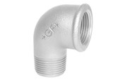Gevindfittings - +GF+ Vinkel 90° galvaniseret muffe/nippel 1 1/4" - 770092207