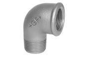 Gevindfittings - +GF+ Vinkel 90° sort muffe/nippel 3/4 x 1/2 - 770092117