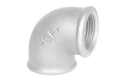 Gevindfittings - +GF+ Vinkel 90° galvaniseret muffe/muffe 4 - 770090212
