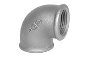 Gevindfittings - +GF+ Vinkel 90° sort muffe/muffe 1/2 x 3/8 - 770090118