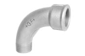 Gevindfittings - Georg-Fischer Bøjning 90° galvaniseret lang muffe/nippel 1 1/2 - 770001208