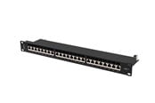 Netværkstilbehør - Lanberg Patch Panel 24-Port 1U 19" CAT.7 FTP with Cable Organizer Shielded Black - PPS7-1024-B