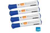 Konference & Præsentation - Nobo Glide whiteboard marker rund spids 2 mm hurtigttørende blæk, pakke/10 stk. Blå - 1915265