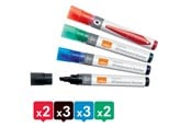 Konference & Præsentation - Nobo whiteboard marker skrå spids 4 mm hurtigttørrende blæk, pakke/10 stk. Assorteret - 1915386
