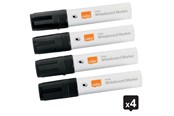 Konference & Præsentation - Nobo Glide whiteboard marker bred skrå spids 10 mm hurtigttørrende blæk, pakke/4 stk. Sort - 1915388