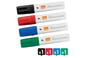 Konference & Præsentation - Nobo Glide whiteboard marker bred skrå spids 10 mm hurtigttørrende blæk, pakke/4 stk. Assorteret - 1915393