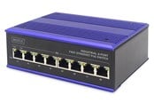 Switch - DIGITUS DN-650108 8-Port Fast Ethernet Network PoE Switch Industrial Unmanaged - DN-650108