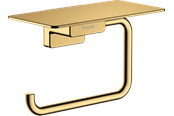 Badeværelsestilbehør - Hansgrohe AddStoris papirholder med hylde poleret, guld-optik PVD - 41772990