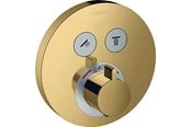 Brus og monteringstilbehør	 - Hansgrohe showerselect s termostatarmatur til indbygning med afspærring til 2 udtag, poleret guld-optik - 15743990