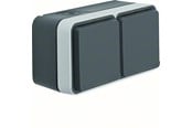 Afbrydermateriel - Berker Stikk dobbelt vandret grå komp w1 - 47843515