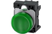 Trykknapper og signalenheder - Siemens Indikatorlys, 22 mm, rund, plastik, grøn, glat linse, med holder, led modul 3su1102-6aa40-1aa0 - 3SU1102-6AA40-1AA0