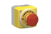 Trykknapper og signalenheder - Schneider Electric Nødstopkasse komplet opmærket med iec symboler, ø40 mm nødstop og led med 2 farver (rød/hvid) 2xnc + 1xno 24v - XALK178W3B140G