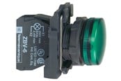 Trykknapper og signalenheder - Schneider Electric Harmony signallampe komplet med led i grøn farve og 24vac/dc forsyning - XB5AVB3