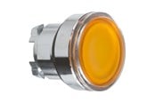 Trykknapper og signalenheder - Schneider Electric Harmony lampetrykhoved i metal for led med fjeder-retur og plan trykflade i orange farve - ZB4BW353